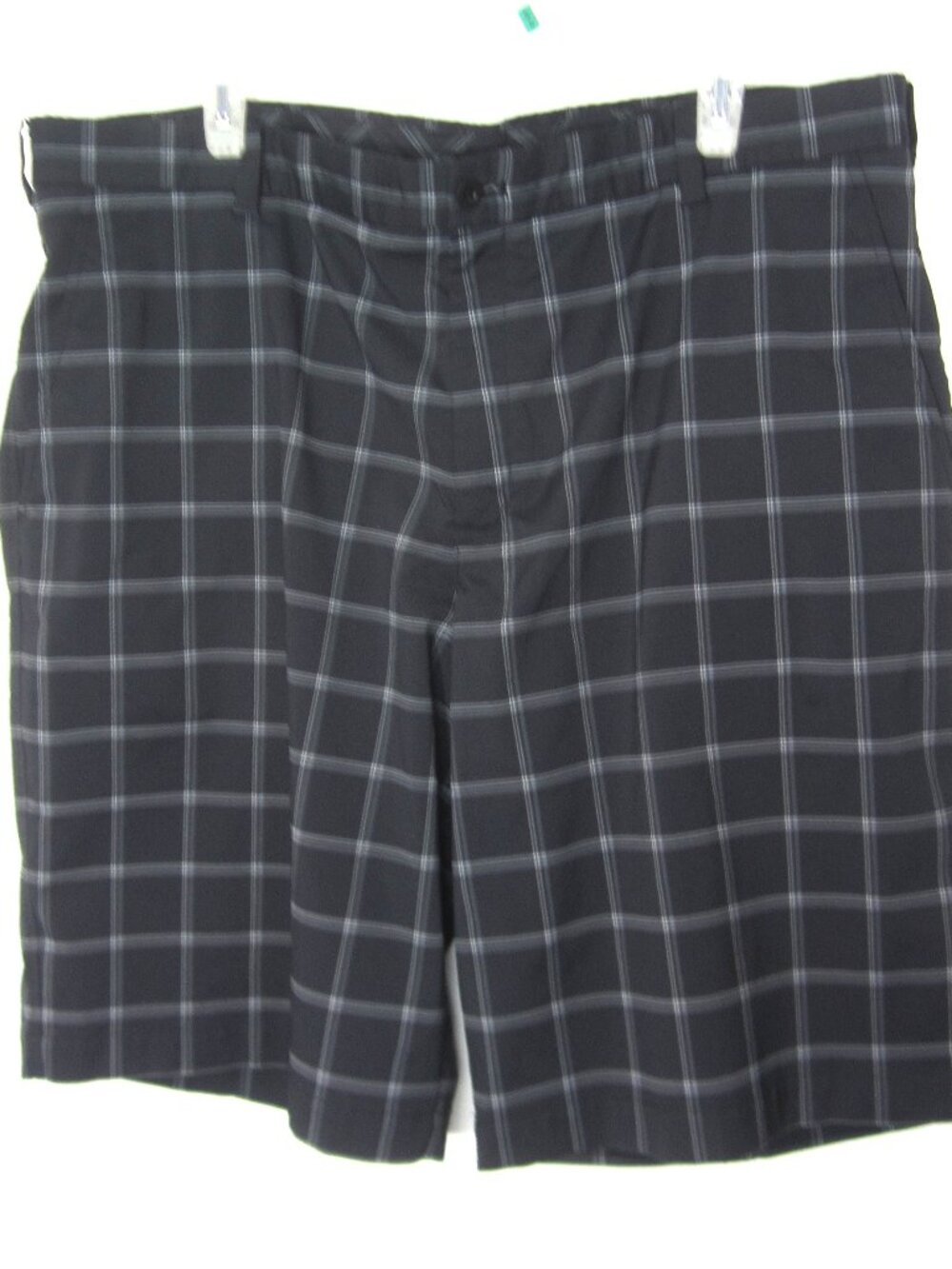 Nike Golf Men Black Size 40 x11 Dri Fit Stay Cool Flat Front Plaid Check Shorts